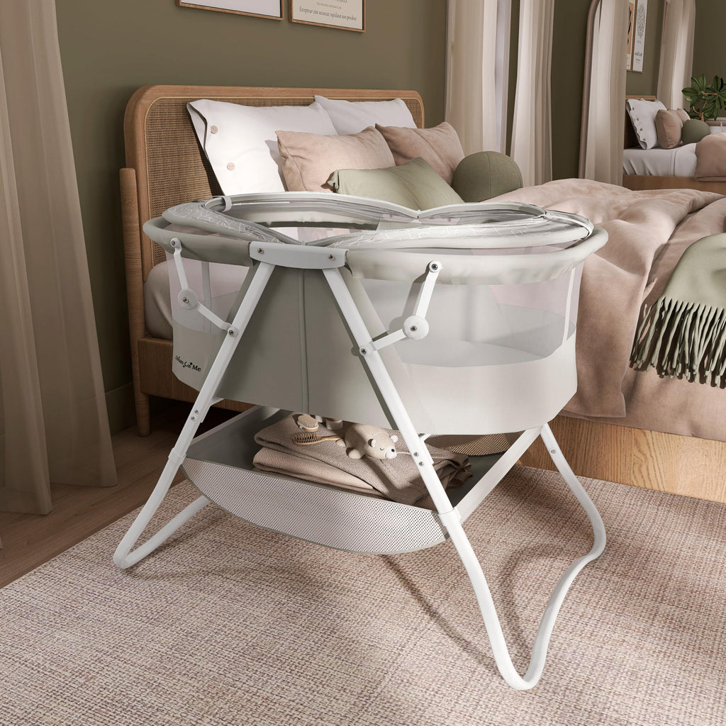 Portable Infant Bassinet, Double Mesh Canopy, Cool Grey Q281017