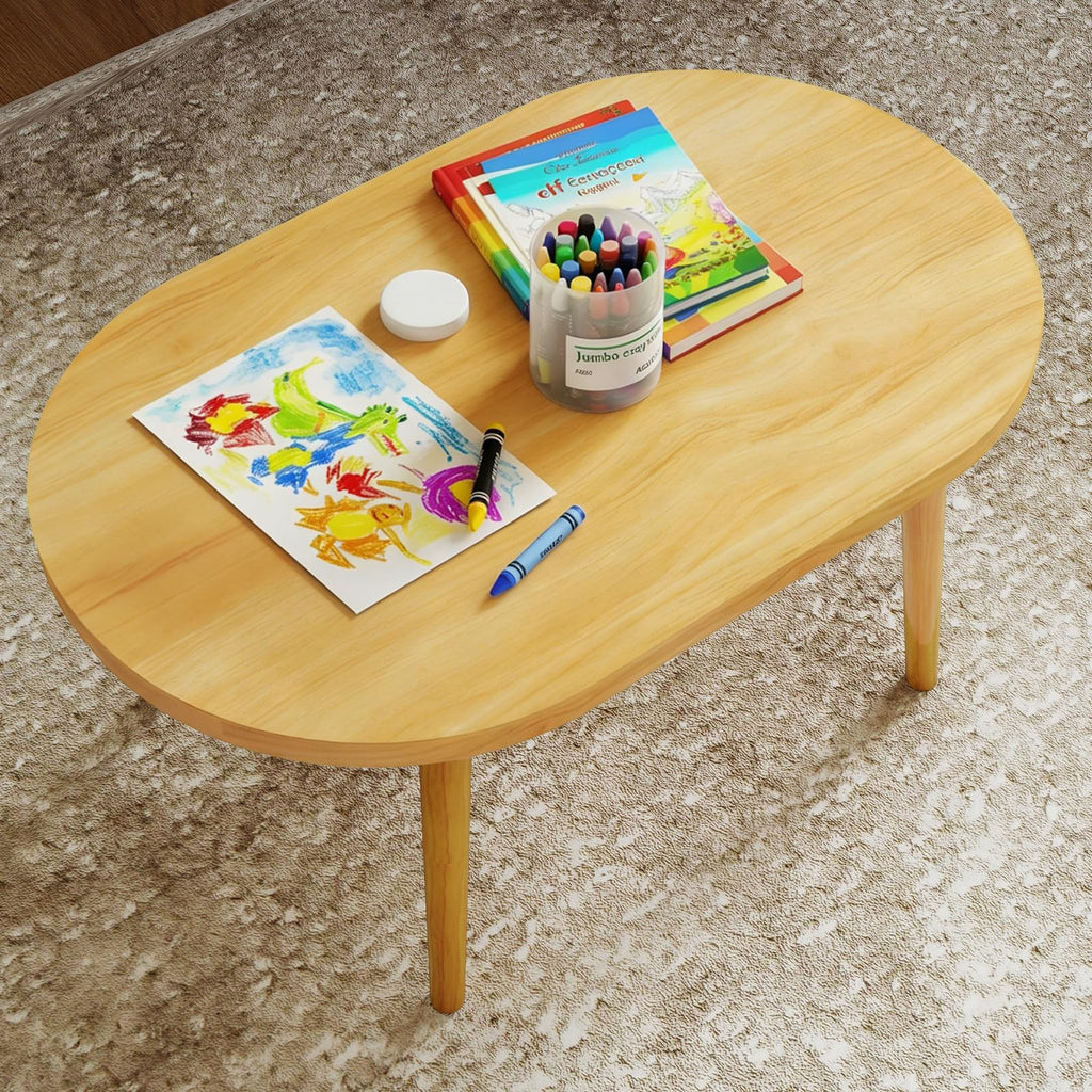Oval Coffee Table Natural 19.7"D x 31.5"W x 16"H W981
