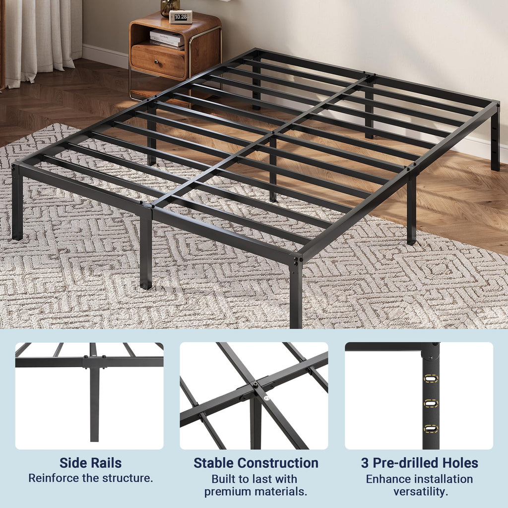 Queen 12 Inch Metal Bed Frame with Storage Space O464498