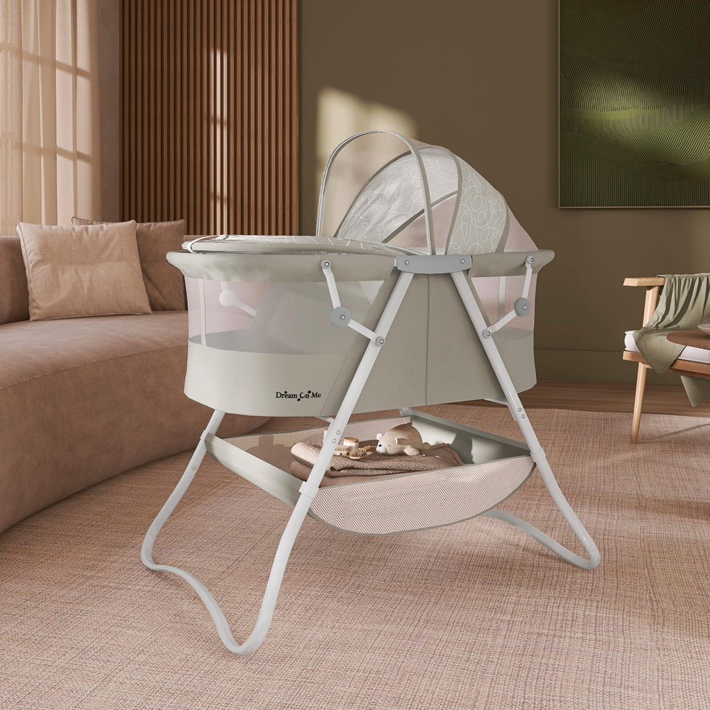Portable Infant Bassinet, Double Mesh Canopy, Cool Grey Q281017
